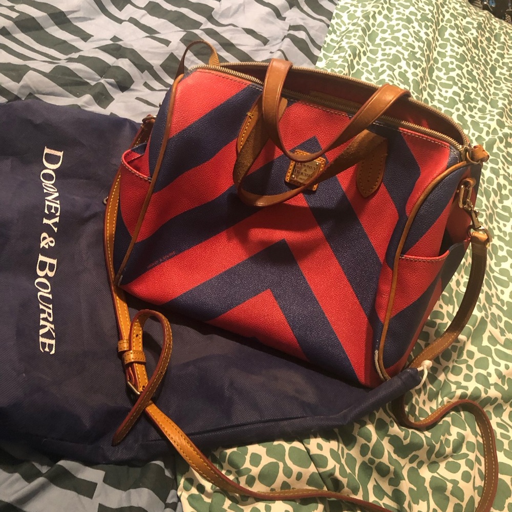 Dooney & Bourke Red and Brown Handbag